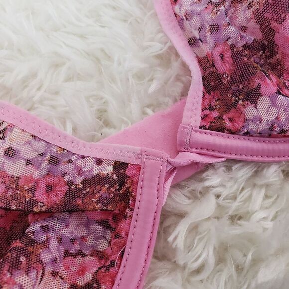 Victoria's Secret 34D Multicolor Floral lace mesh  Demi Sexy Bra - Picture 3 of 6